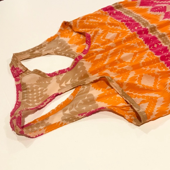 TRINA TURK silk colorful racerback tank sz Medium - Picture 9 of 9